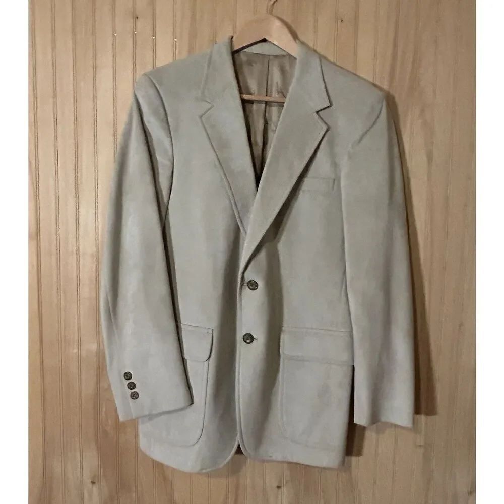 Judd's of Swampscott Men's 38R Oatmeal Ultra Suede Blazer Sport Coat Jacket
